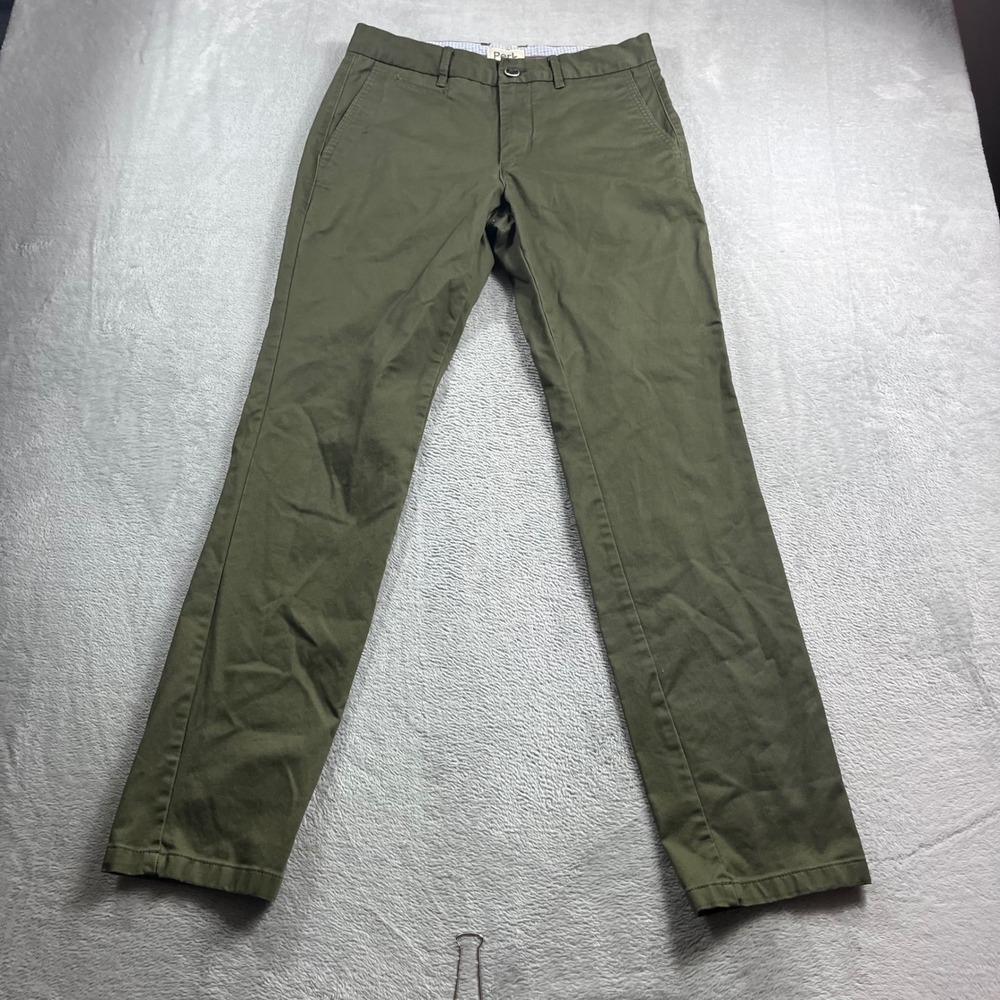 Perk Feel Good Chinos Mens 30/32 Slim Fit Stretch Olive Green Pants